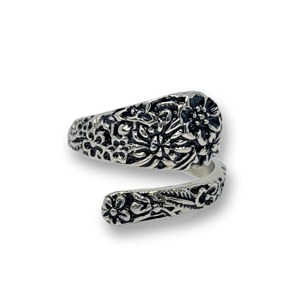🌸Stainless Steel Spoon Ring with Flowers